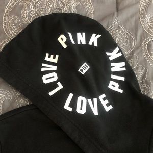Pink LOVE black hoodie
